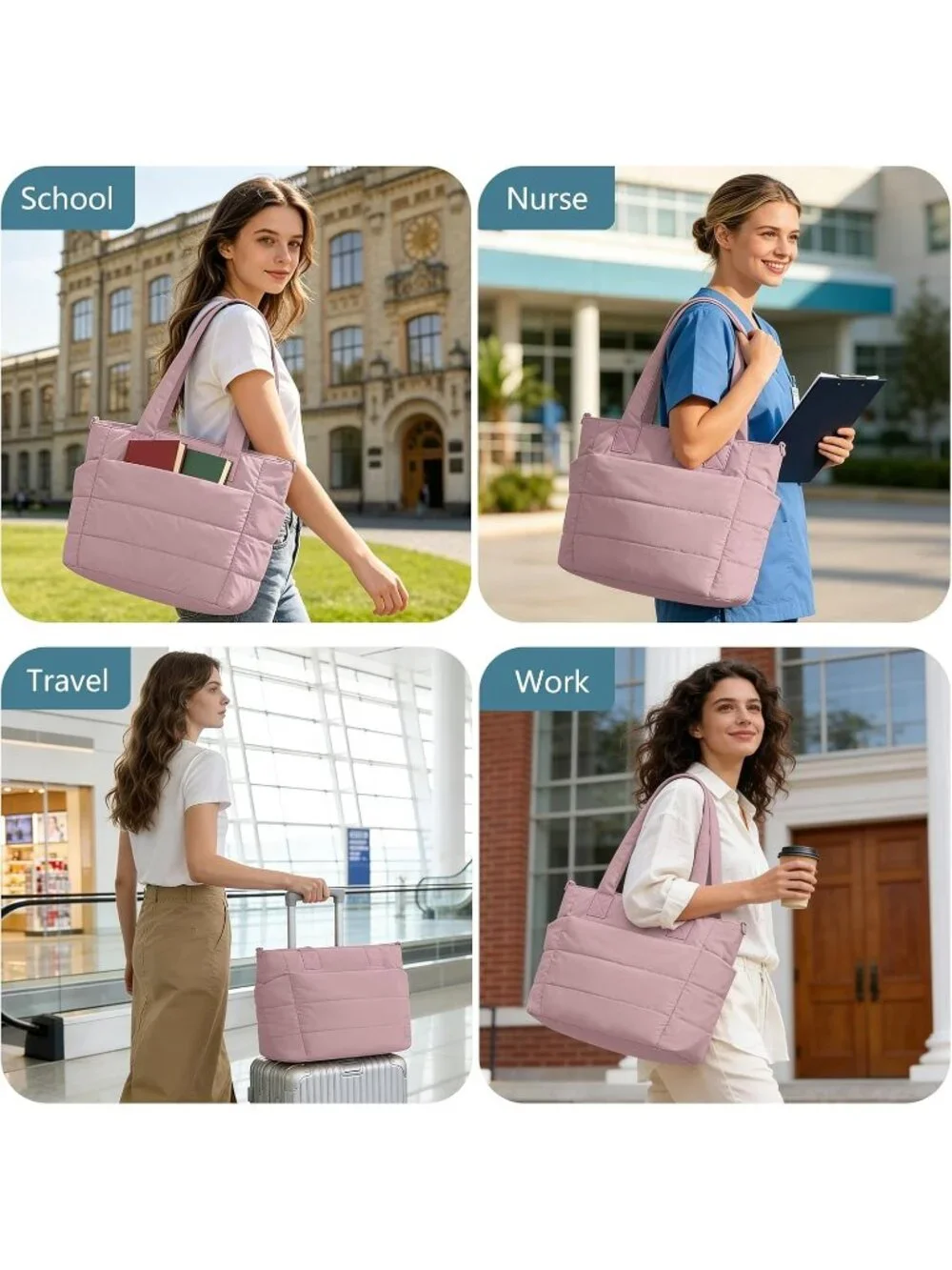 N/A puffer tote